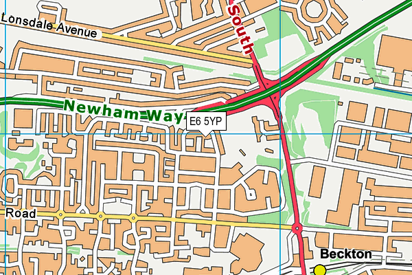 E6 5YP map - OS VectorMap District (Ordnance Survey)