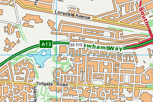 E6 5YS map - OS VectorMap District (Ordnance Survey)