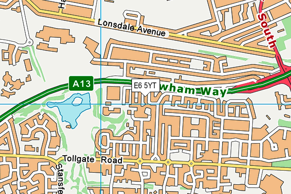 E6 5YT map - OS VectorMap District (Ordnance Survey)