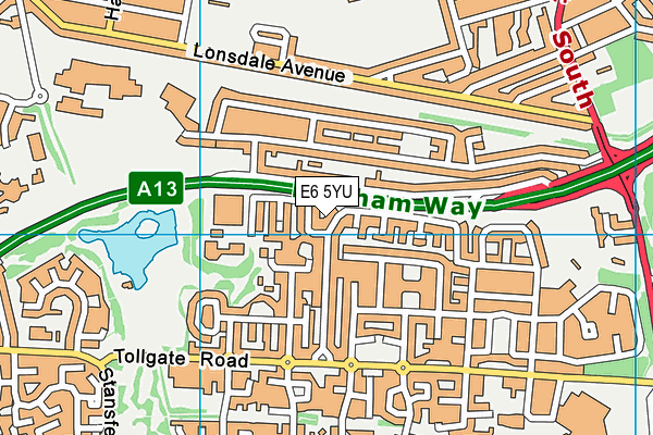 E6 5YU map - OS VectorMap District (Ordnance Survey)