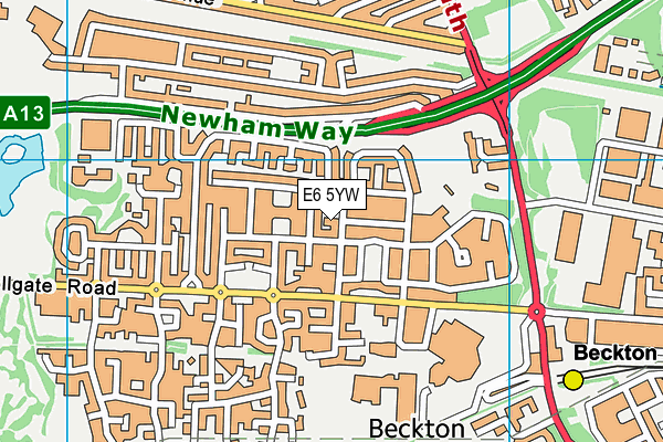 E6 5YW map - OS VectorMap District (Ordnance Survey)