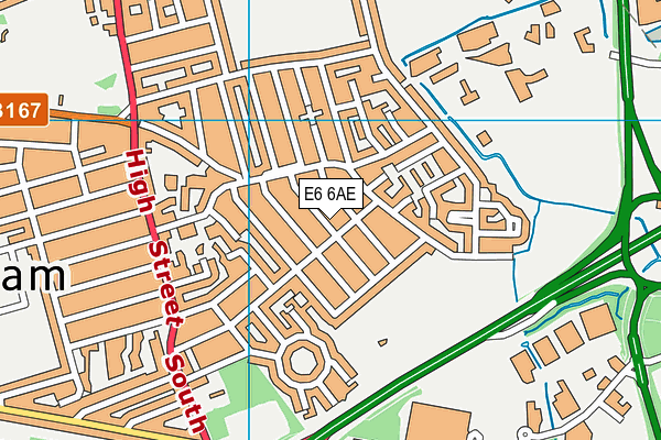 E6 6AE map - OS VectorMap District (Ordnance Survey)