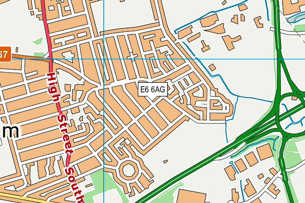 E6 6AG map - OS VectorMap District (Ordnance Survey)