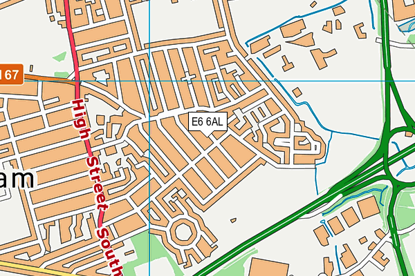 E6 6AL map - OS VectorMap District (Ordnance Survey)