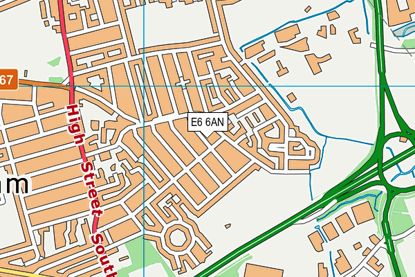 E6 6AN map - OS VectorMap District (Ordnance Survey)