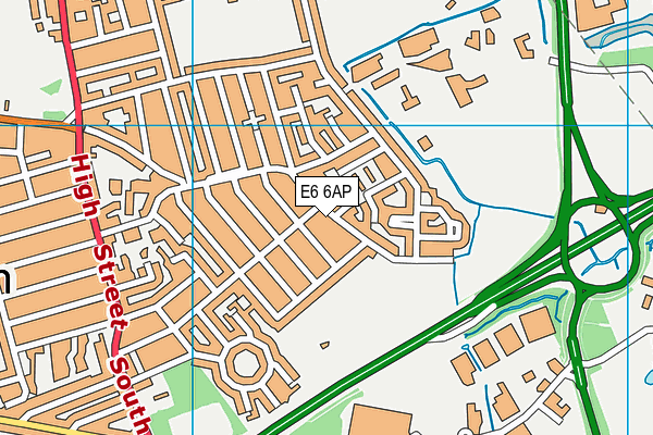 E6 6AP map - OS VectorMap District (Ordnance Survey)