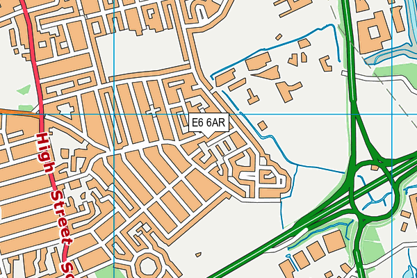 E6 6AR map - OS VectorMap District (Ordnance Survey)