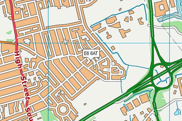 E6 6AT map - OS VectorMap District (Ordnance Survey)