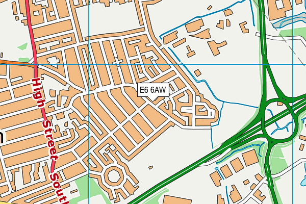 E6 6AW map - OS VectorMap District (Ordnance Survey)