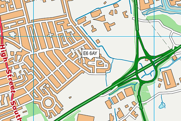 E6 6AY map - OS VectorMap District (Ordnance Survey)