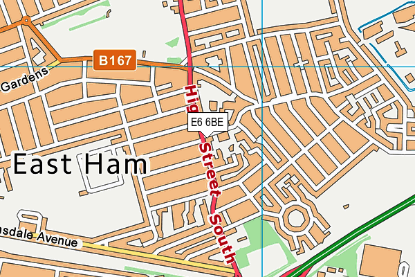 E6 6BE map - OS VectorMap District (Ordnance Survey)