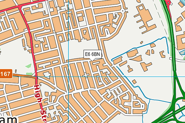 E6 6BN map - OS VectorMap District (Ordnance Survey)