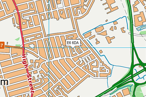 E6 6DA map - OS VectorMap District (Ordnance Survey)