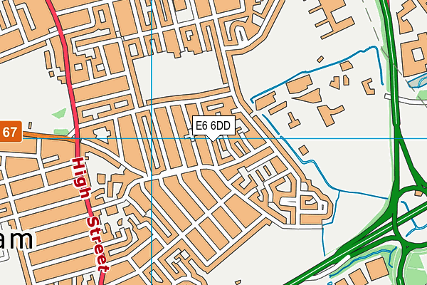 E6 6DD map - OS VectorMap District (Ordnance Survey)