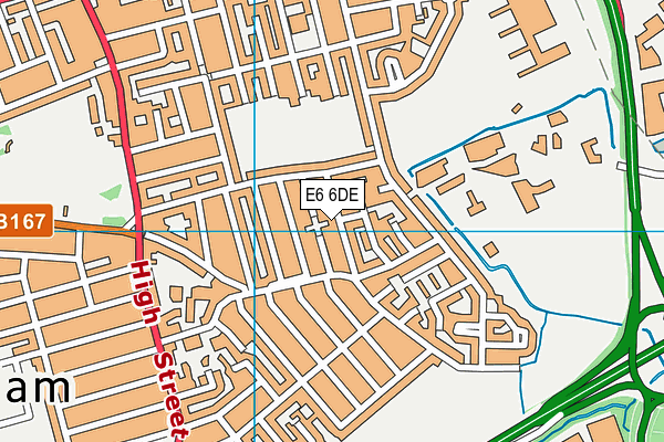 E6 6DE map - OS VectorMap District (Ordnance Survey)