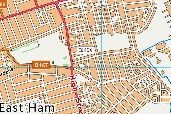 E6 6DX map - OS VectorMap District (Ordnance Survey)