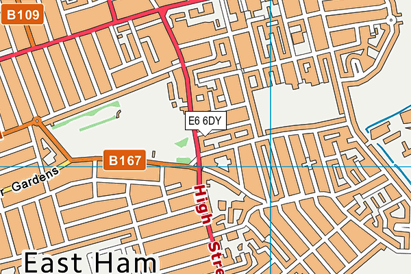 E6 6DY map - OS VectorMap District (Ordnance Survey)