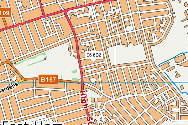 E6 6DZ map - OS VectorMap District (Ordnance Survey)