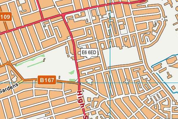 E6 6ED map - OS VectorMap District (Ordnance Survey)