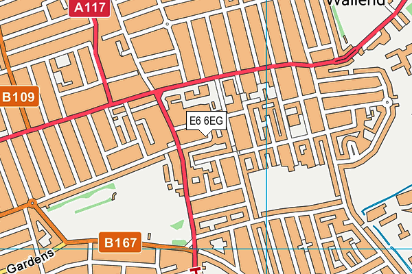 E6 6EG map - OS VectorMap District (Ordnance Survey)