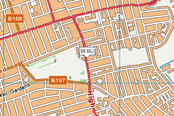 E6 6EJ map - OS VectorMap District (Ordnance Survey)