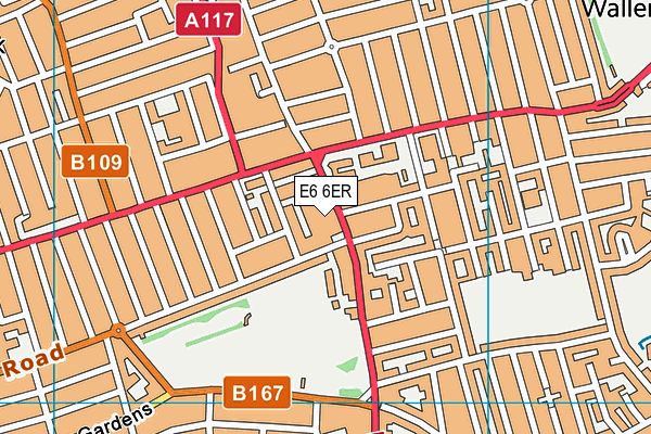 Newham College of Further Education map (E6 6ER) - OS VectorMap District (Ordnance Survey)