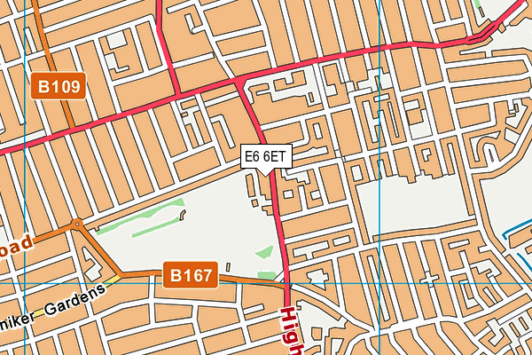 E6 6ET map - OS VectorMap District (Ordnance Survey)
