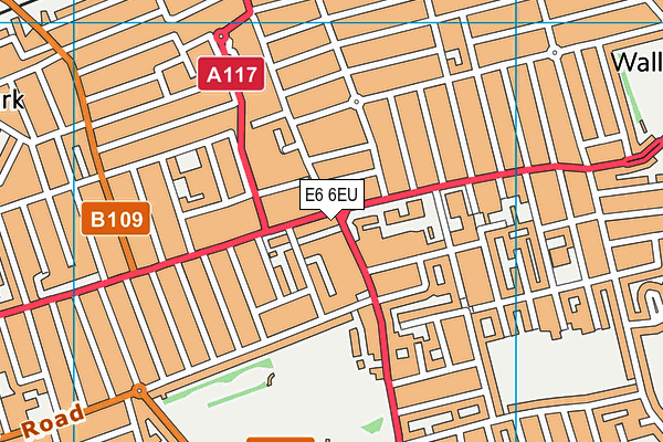 E6 6EU map - OS VectorMap District (Ordnance Survey)