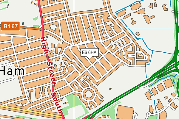 E6 6HA map - OS VectorMap District (Ordnance Survey)