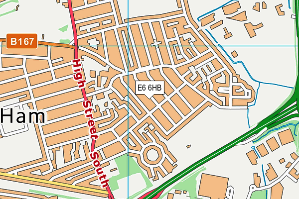 E6 6HB map - OS VectorMap District (Ordnance Survey)