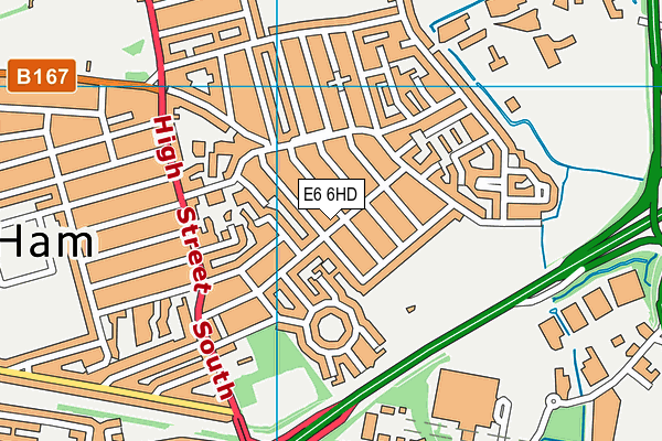 E6 6HD map - OS VectorMap District (Ordnance Survey)