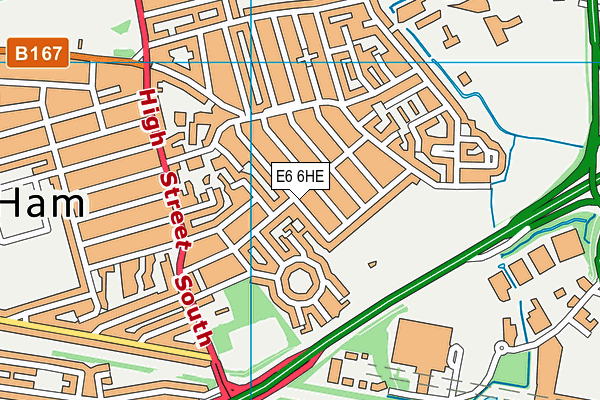 E6 6HE map - OS VectorMap District (Ordnance Survey)