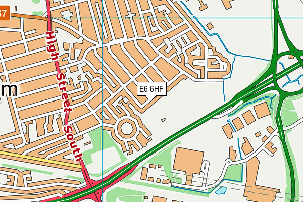 E6 6HF map - OS VectorMap District (Ordnance Survey)