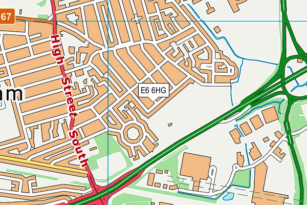 E6 6HG map - OS VectorMap District (Ordnance Survey)