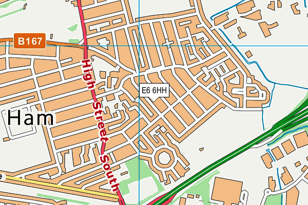 E6 6HH map - OS VectorMap District (Ordnance Survey)