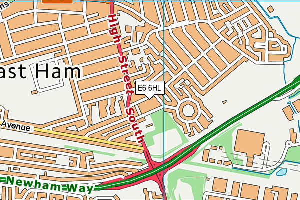 E6 6HL map - OS VectorMap District (Ordnance Survey)
