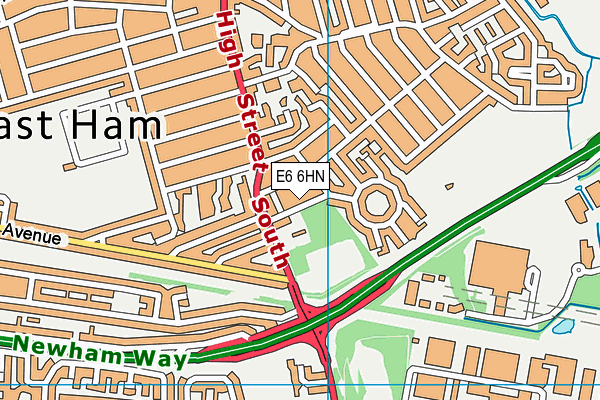 E6 6HN map - OS VectorMap District (Ordnance Survey)