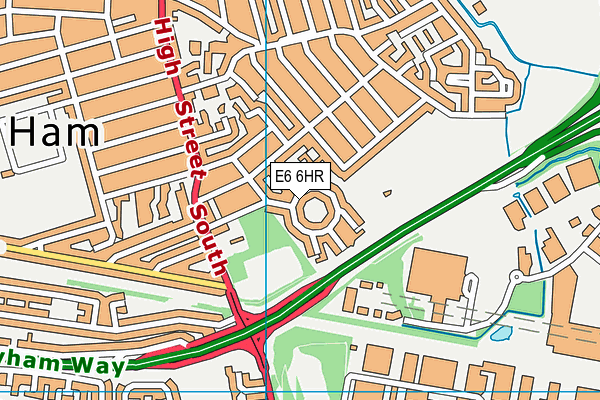 E6 6HR map - OS VectorMap District (Ordnance Survey)