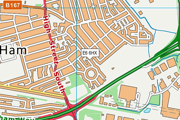 E6 6HX map - OS VectorMap District (Ordnance Survey)
