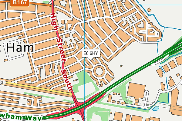 E6 6HY map - OS VectorMap District (Ordnance Survey)