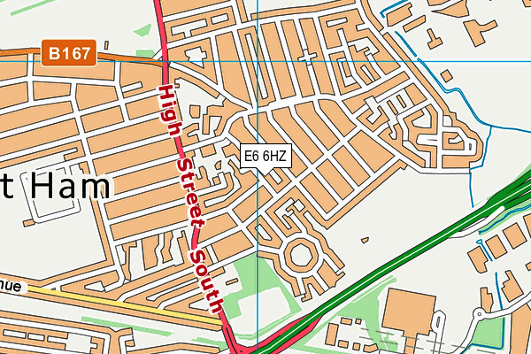 E6 6HZ map - OS VectorMap District (Ordnance Survey)