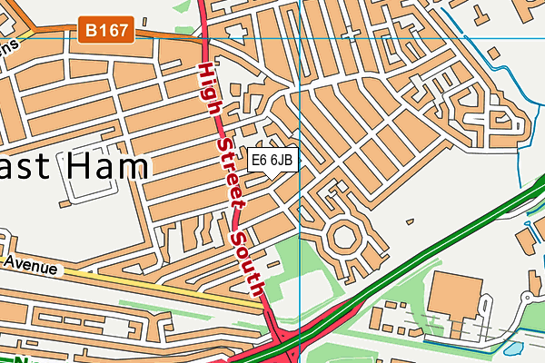 E6 6JB map - OS VectorMap District (Ordnance Survey)