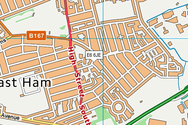 E6 6JE map - OS VectorMap District (Ordnance Survey)