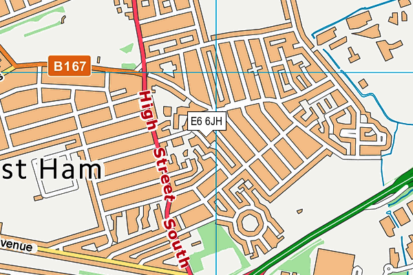 E6 6JH map - OS VectorMap District (Ordnance Survey)