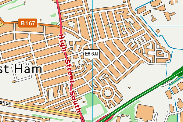 E6 6JJ map - OS VectorMap District (Ordnance Survey)