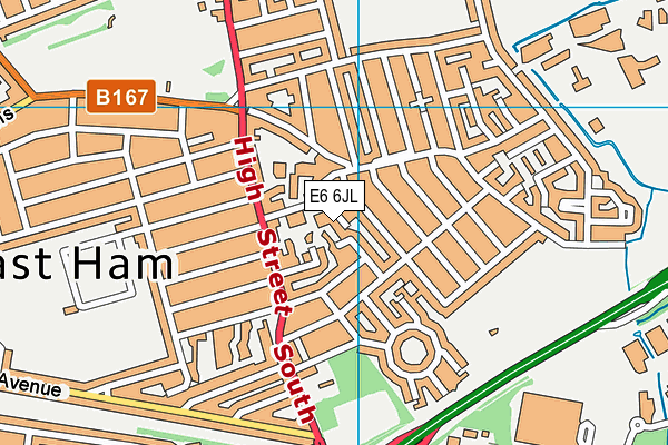 E6 6JL map - OS VectorMap District (Ordnance Survey)
