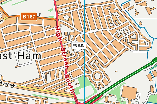 E6 6JN map - OS VectorMap District (Ordnance Survey)