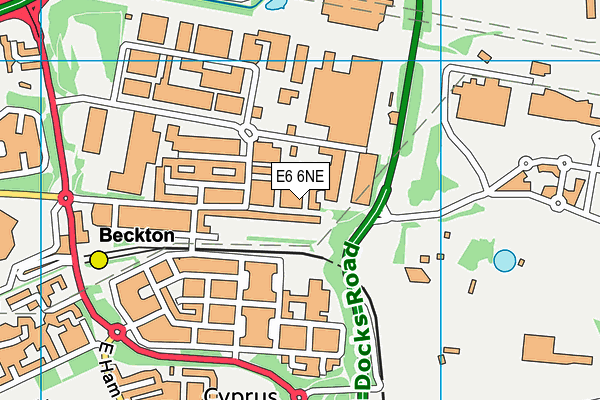 E6 6NE map - OS VectorMap District (Ordnance Survey)