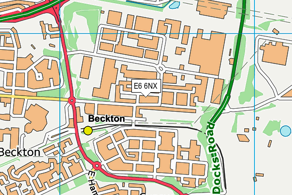 E6 6NX map - OS VectorMap District (Ordnance Survey)