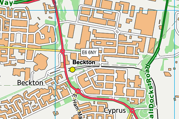 E6 6NY map - OS VectorMap District (Ordnance Survey)